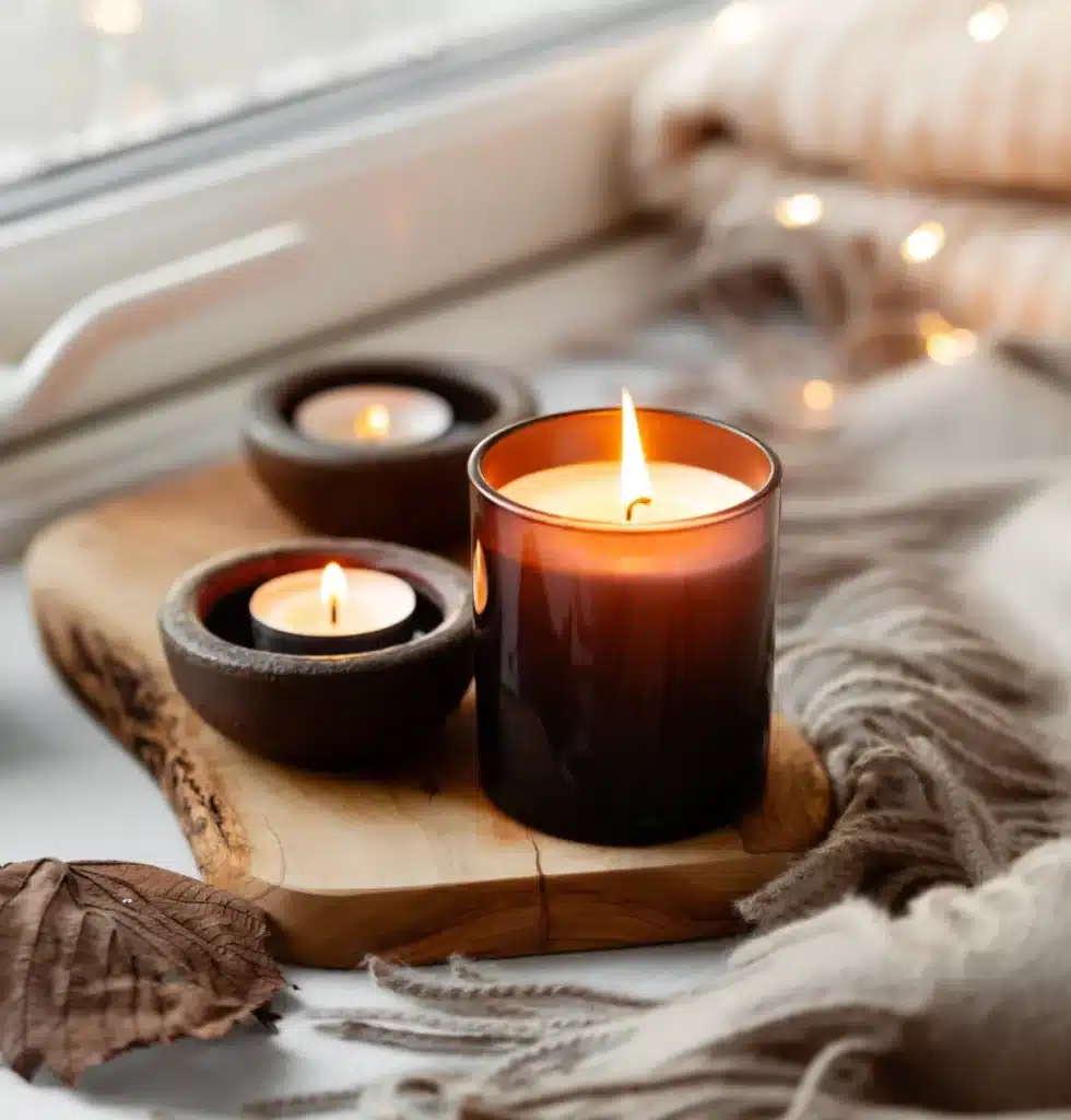 candele di soia con logo